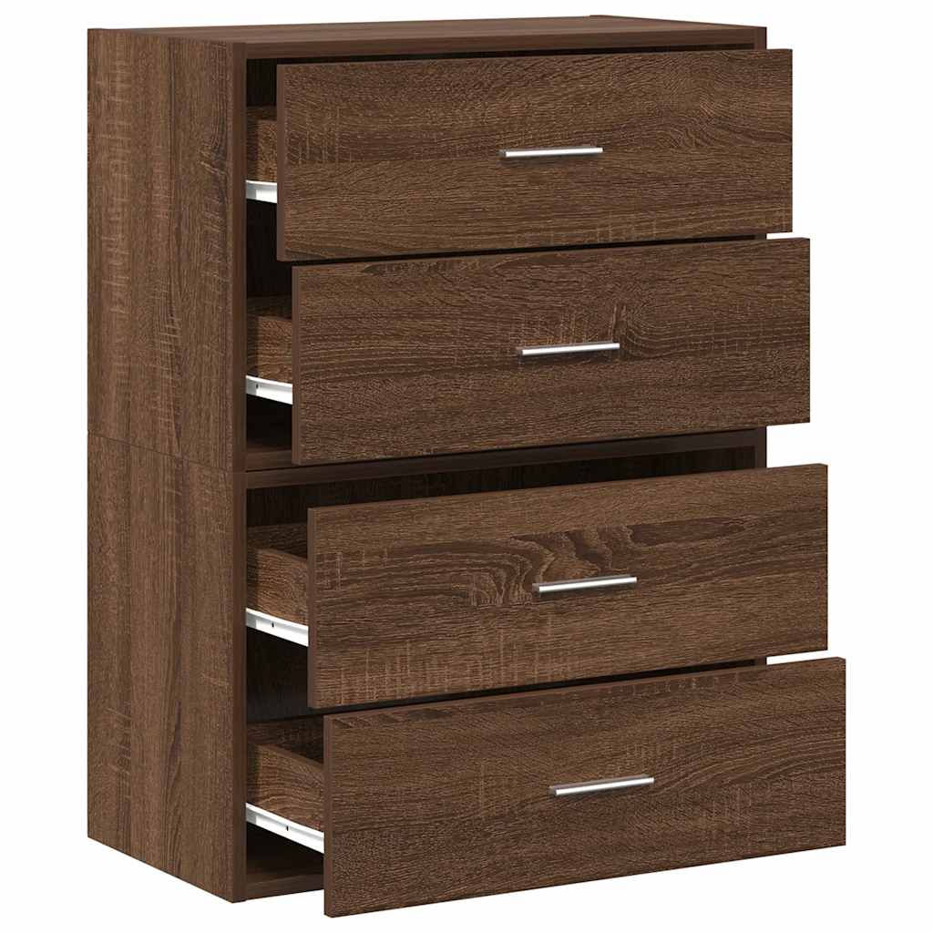 Cabinets with 2 Drawers 2 pcs Brown Oak 60x31x40 cm Engineered Wood
